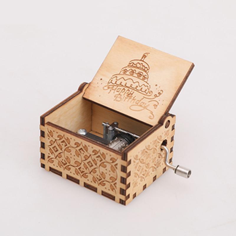 MusicBox - Hand Zwengel Houten Muziekdoos