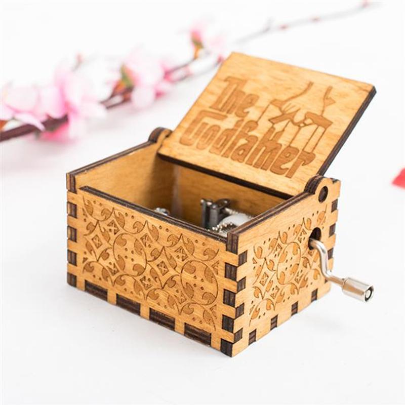MusicBox - Hand Zwengel Houten Muziekdoos