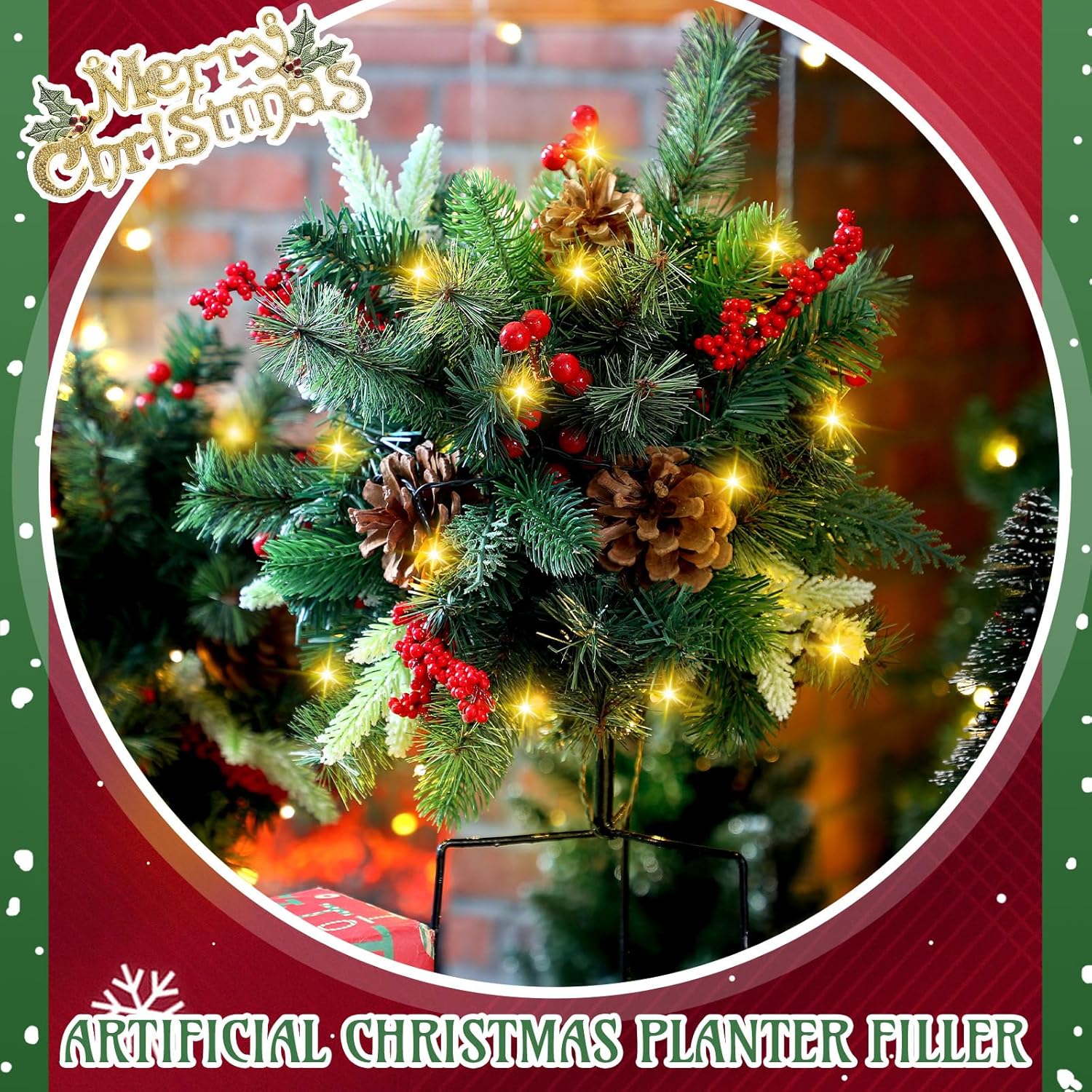 Ledsen™ ChristmasBushes: Buiten LED Verlicht Kerst Struiken Plantenbak Vullers