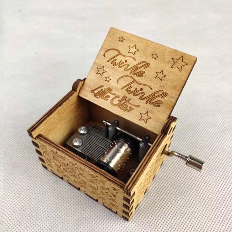 MusicBox - Hand Zwengel Houten Muziekdoos
