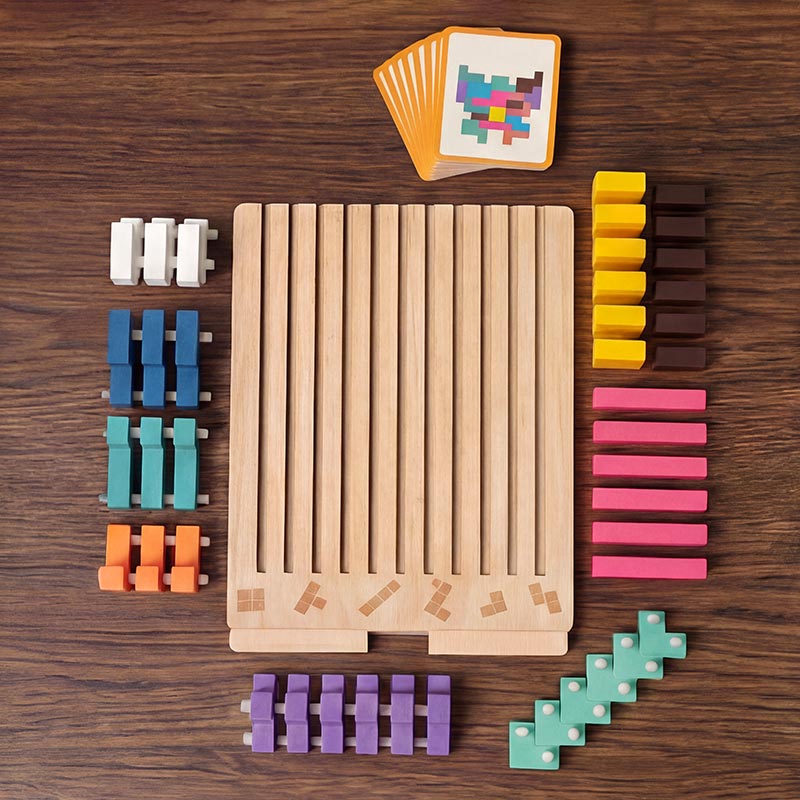Montessori Houten Tetris - Educatief Stapelspel