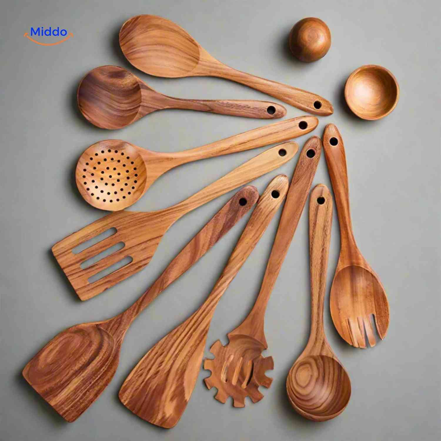 Cookora™ Teak Houten Spatelset | Hittebestendig, Duurzaam & Keukenveilig