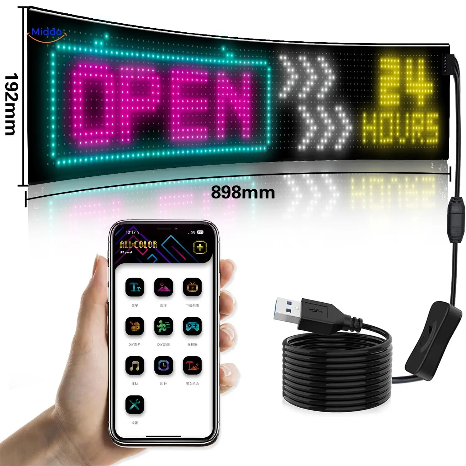 DriveFlex™ Matrix LED-Scherm | Devil Eyes, Teksten & Animaties via App + Afstandsbediening