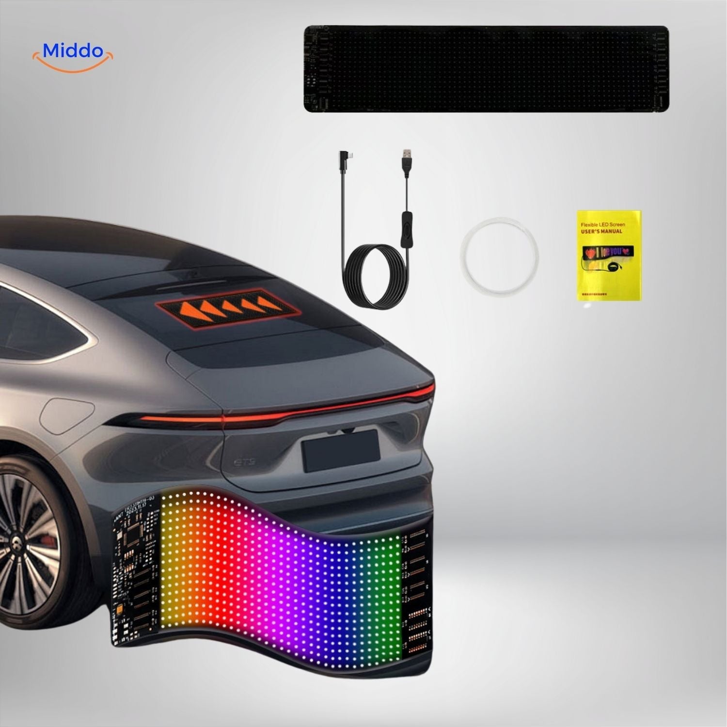 DriveFlex™ Matrix LED-Scherm | Devil Eyes, Teksten & Animaties via App + Afstandsbediening