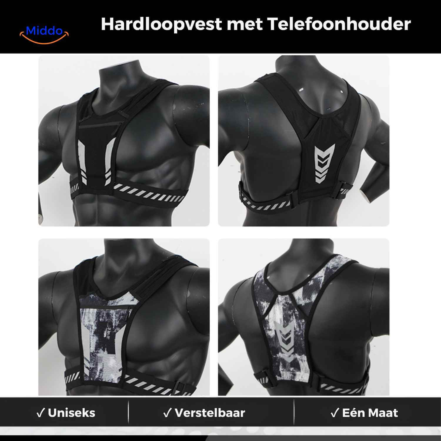 HydroRun™ Hardloop Vest | Reflecterend, Ruimte Voor Fles & Telefoon, Comfortabel