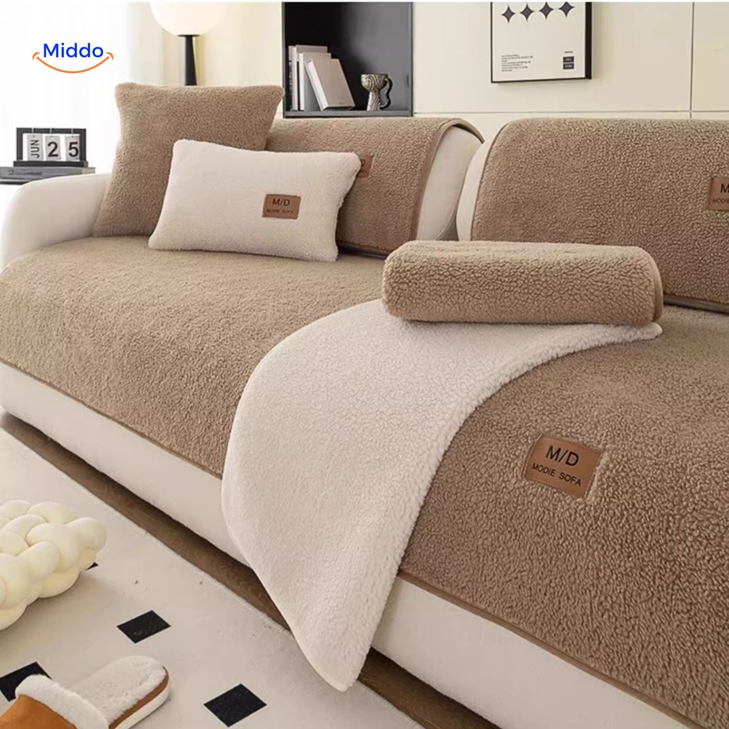 LuxeLamb™ Sofa Hoes | Zacht Lamsvacht Design voor Warmte en Elegantie!