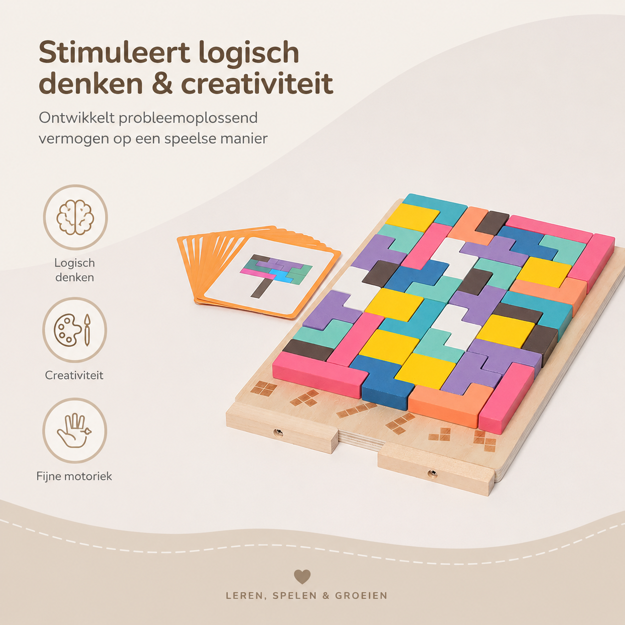 Montessori Houten Tetris - Educatief Stapelspel