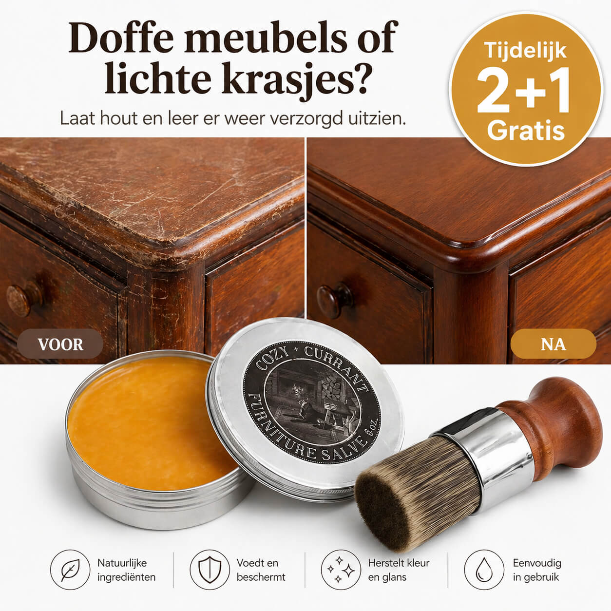 Furnituresalve™ - Leer- En Houtbalsem | Krasverwijderaar + Borstel
