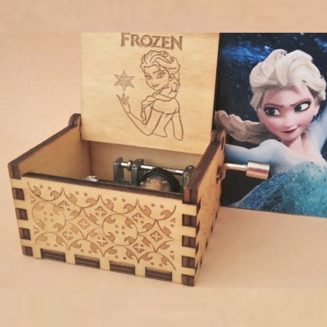 MusicBox - Hand Zwengel Houten Muziekdoos
