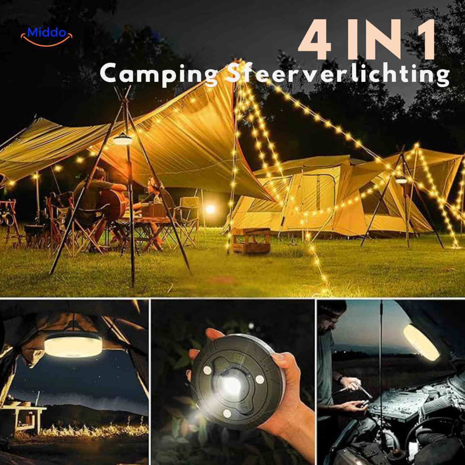 GlowMate™ Lamp | Sfeerlamp, Slingerlicht En Powerbank Voor Buiten