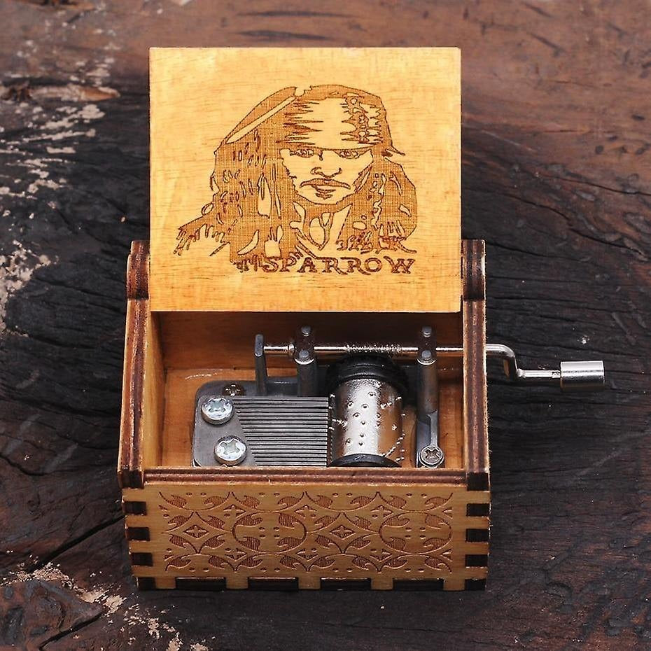 MusicBox - Hand Zwengel Houten Muziekdoos