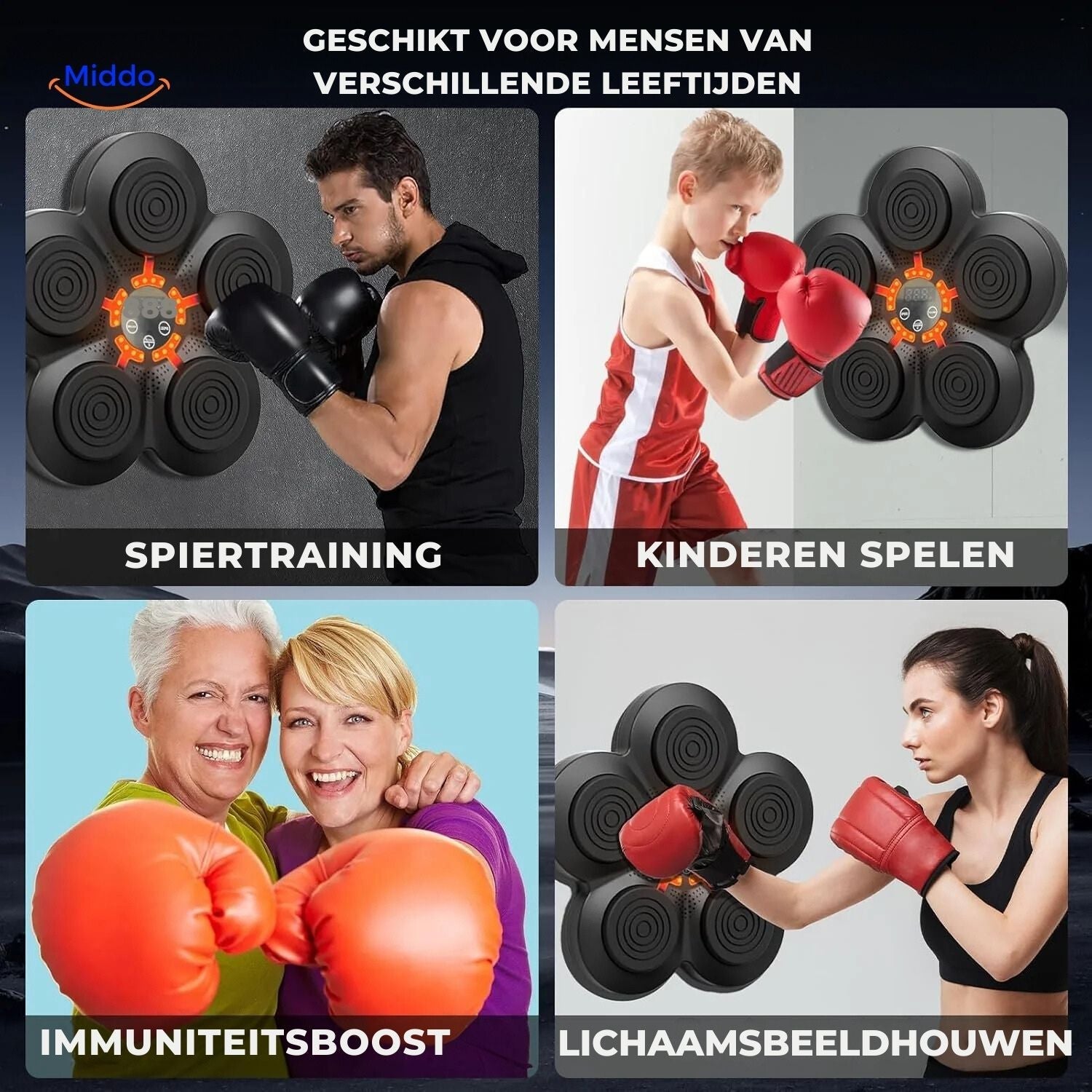 BoxPro™ Smart Muziek Boksmachine – Speelse Vetverbranding voor het Hele Gezin