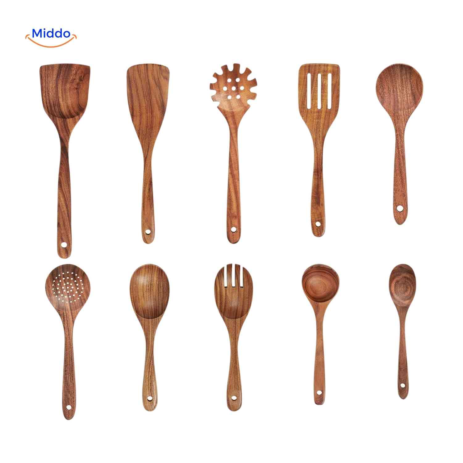 Cookora™ Teak Houten Spatelset | Hittebestendig, Duurzaam & Keukenveilig