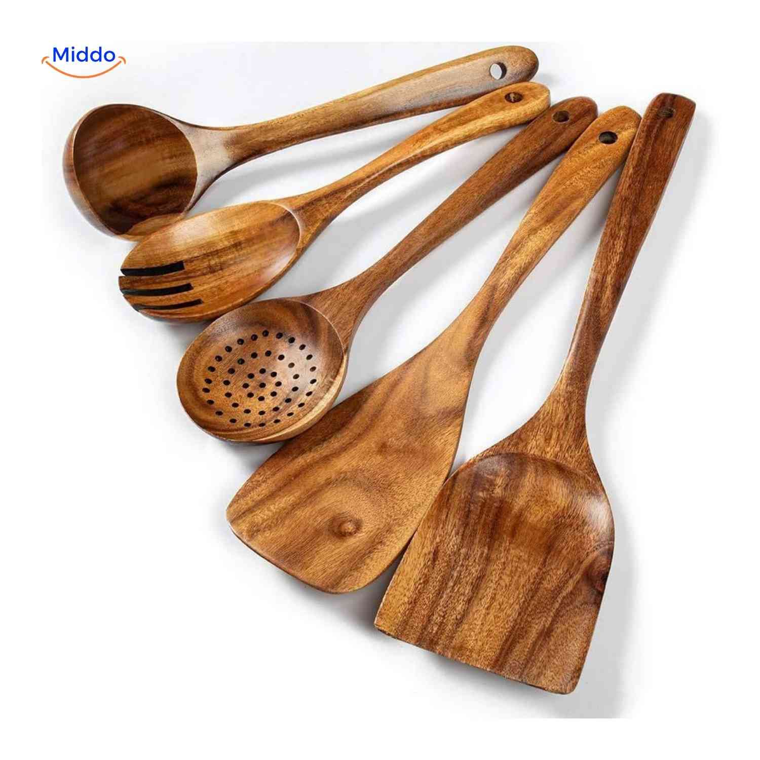 Cookora™ Teak Houten Spatelset | Hittebestendig, Duurzaam & Keukenveilig