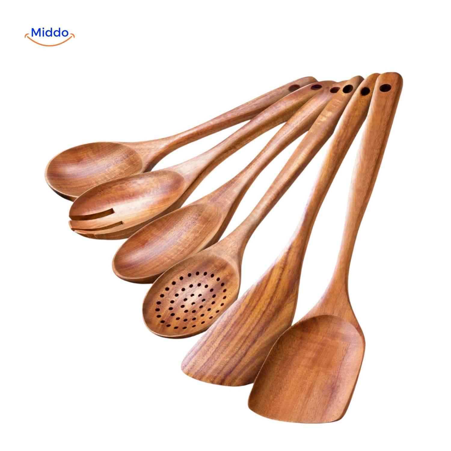 Cookora™ Teak Houten Spatelset | Hittebestendig, Duurzaam & Keukenveilig