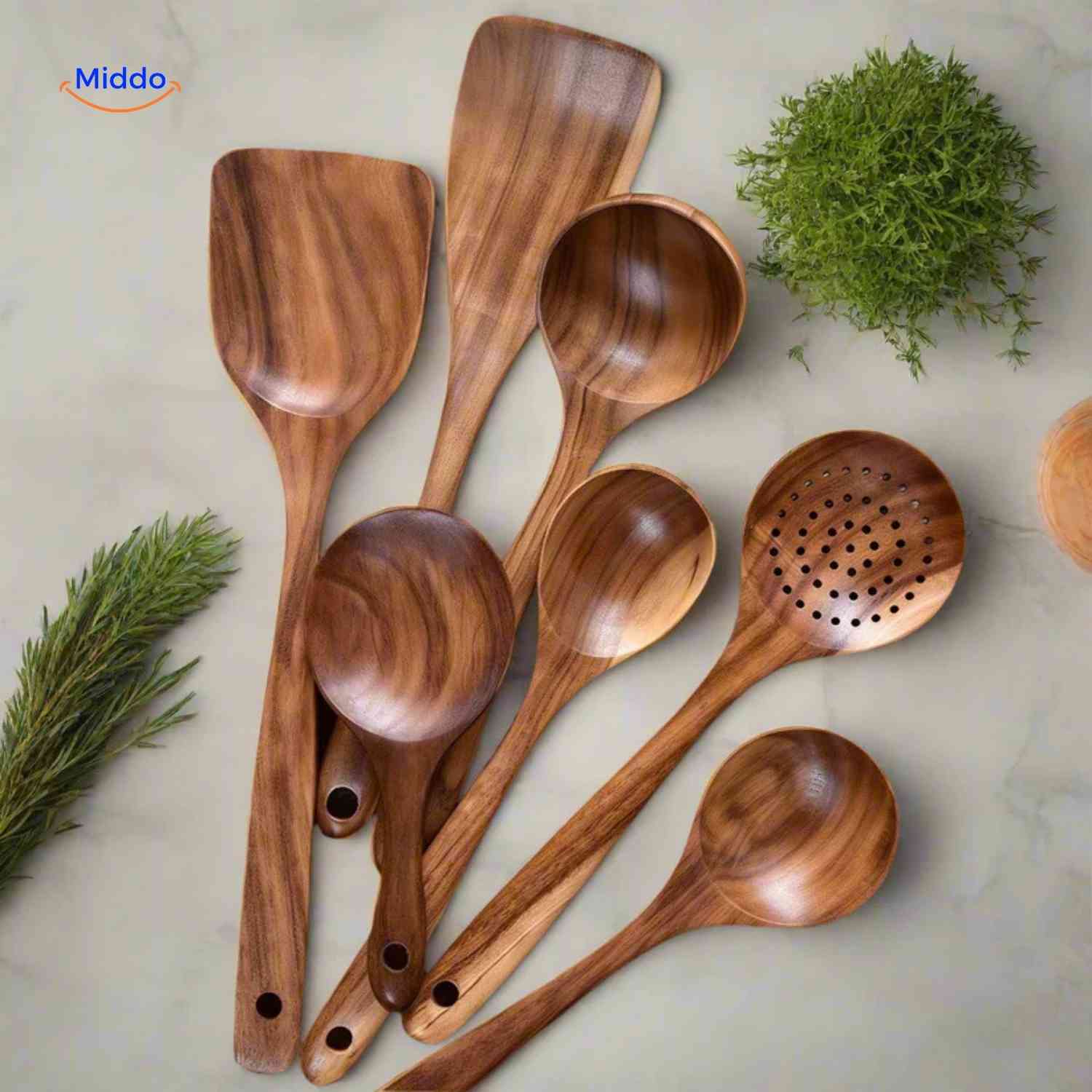 Cookora™ Teak Houten Spatelset | Hittebestendig, Duurzaam & Keukenveilig