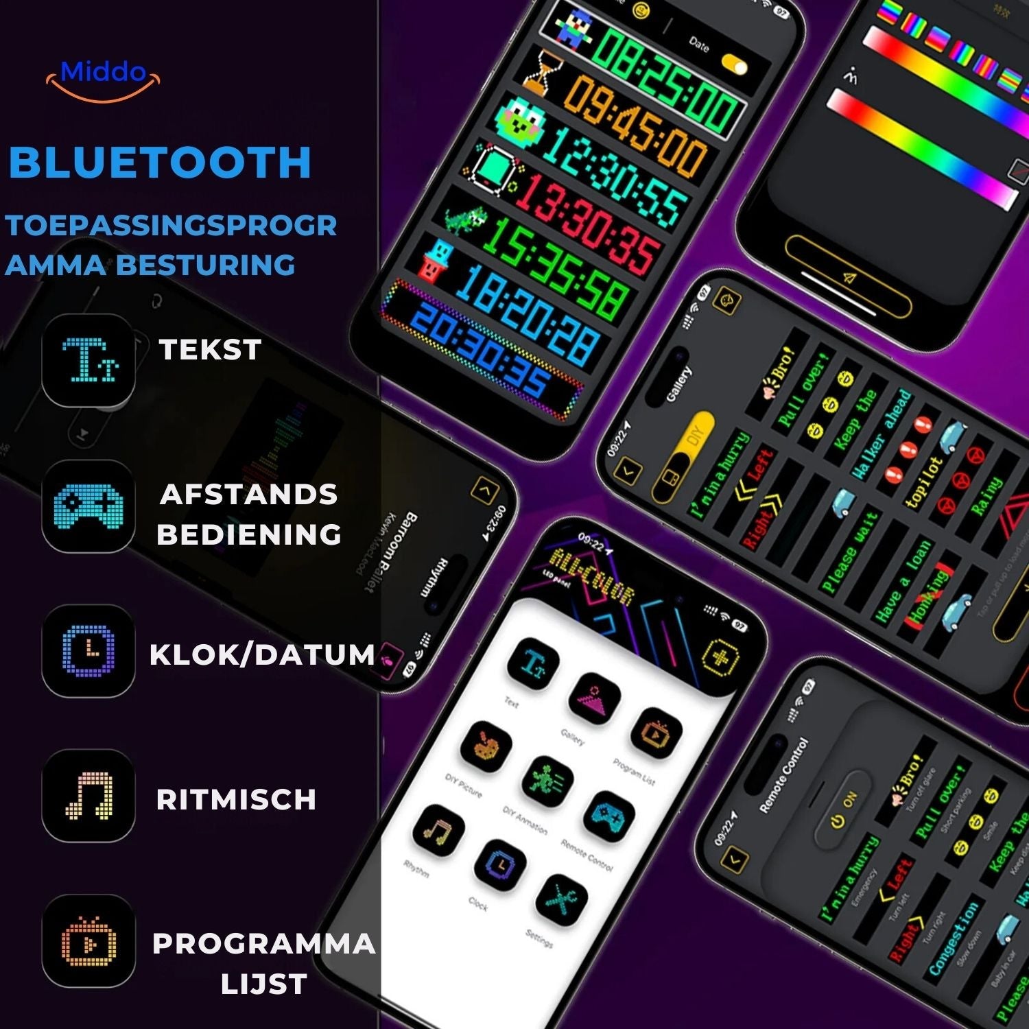 DriveFlex™ Matrix LED-Scherm | Devil Eyes, Teksten & Animaties via App + Afstandsbediening